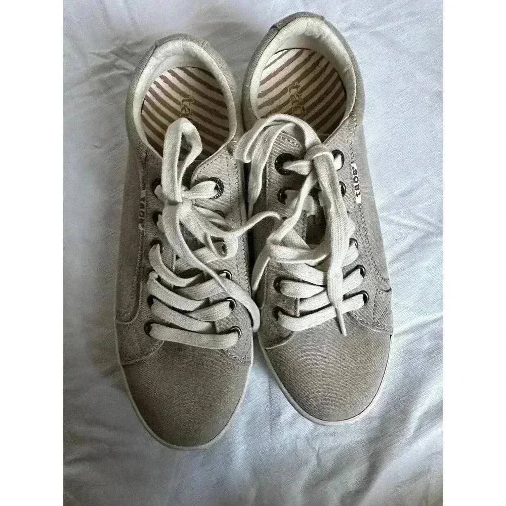 Taos Shoes Women’s Size 8 Star Casual Low Top Lace Up Sneakers STA-12844 Tan - Picture 5 of 8